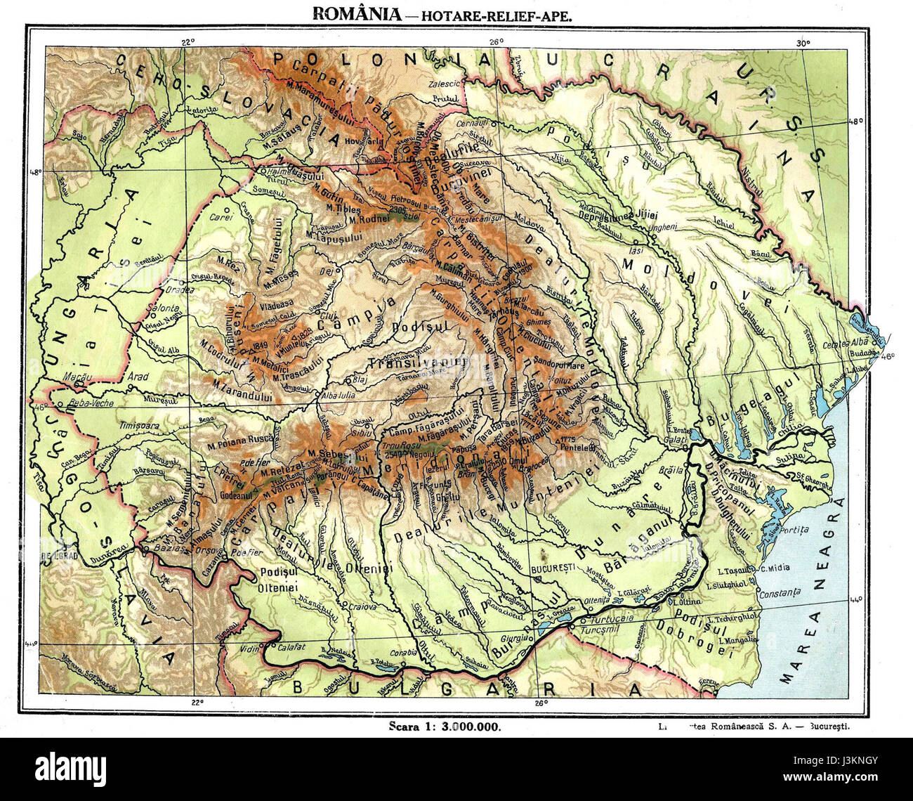 Greater Romania Physical Map Stock Photo Alamy Greater Romania Physical Map J3KNGY