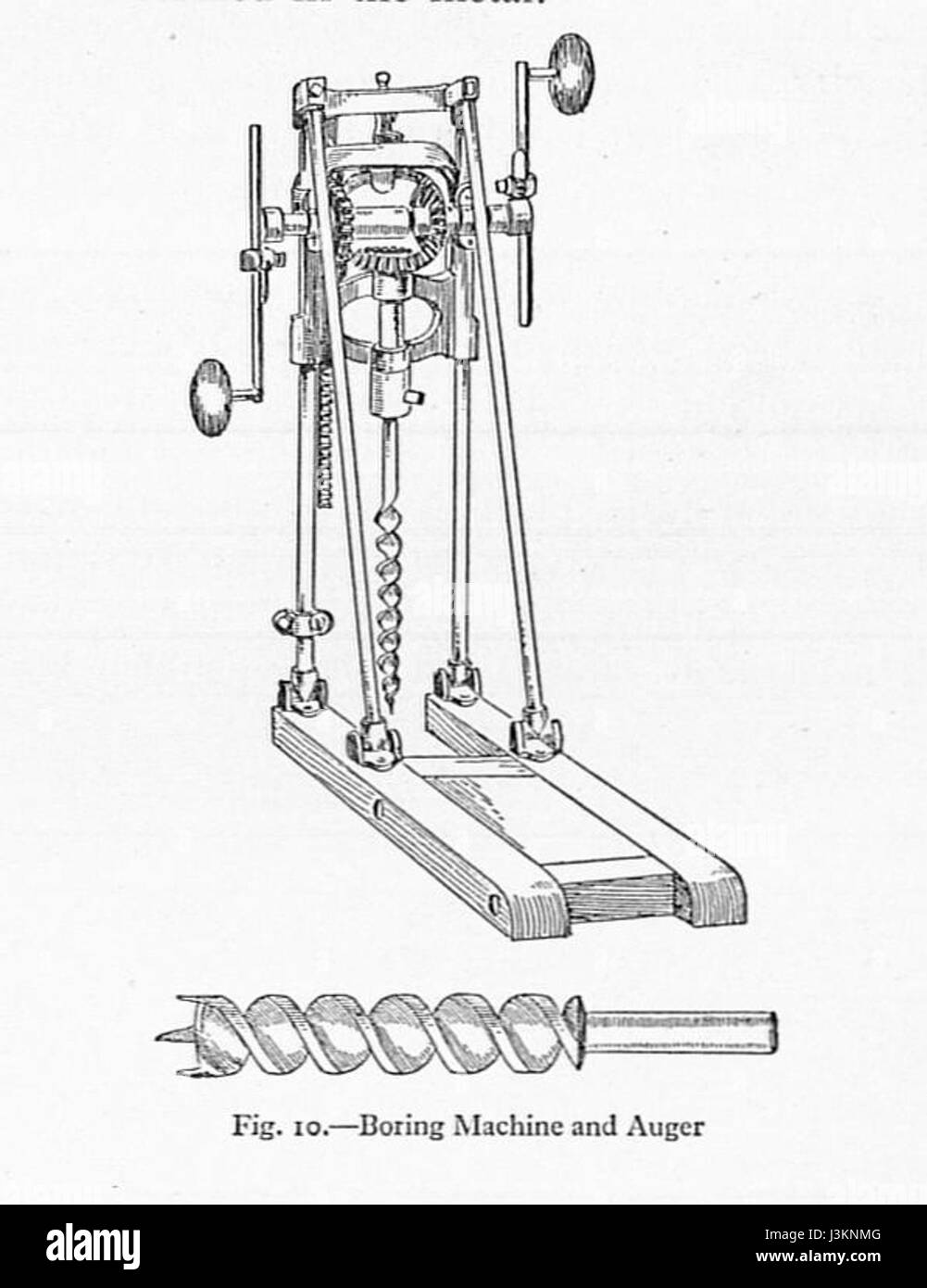 Hand boring machine (Carpentry and Joinery, 1925) Stock Photo