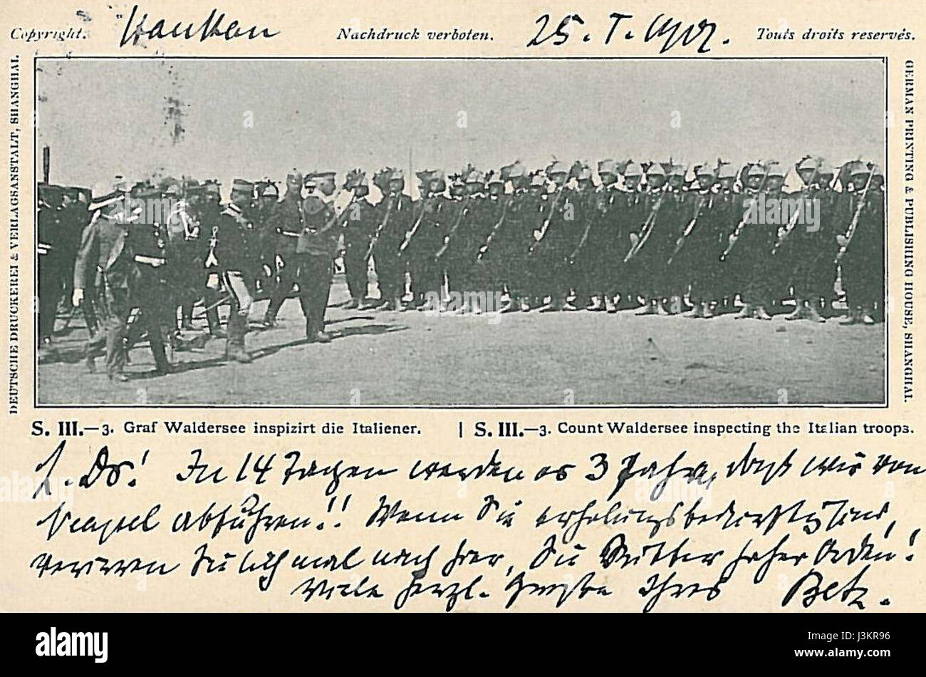 Graf Waldersee inspiziert die Italiener 1901 Stock Photo Alamy