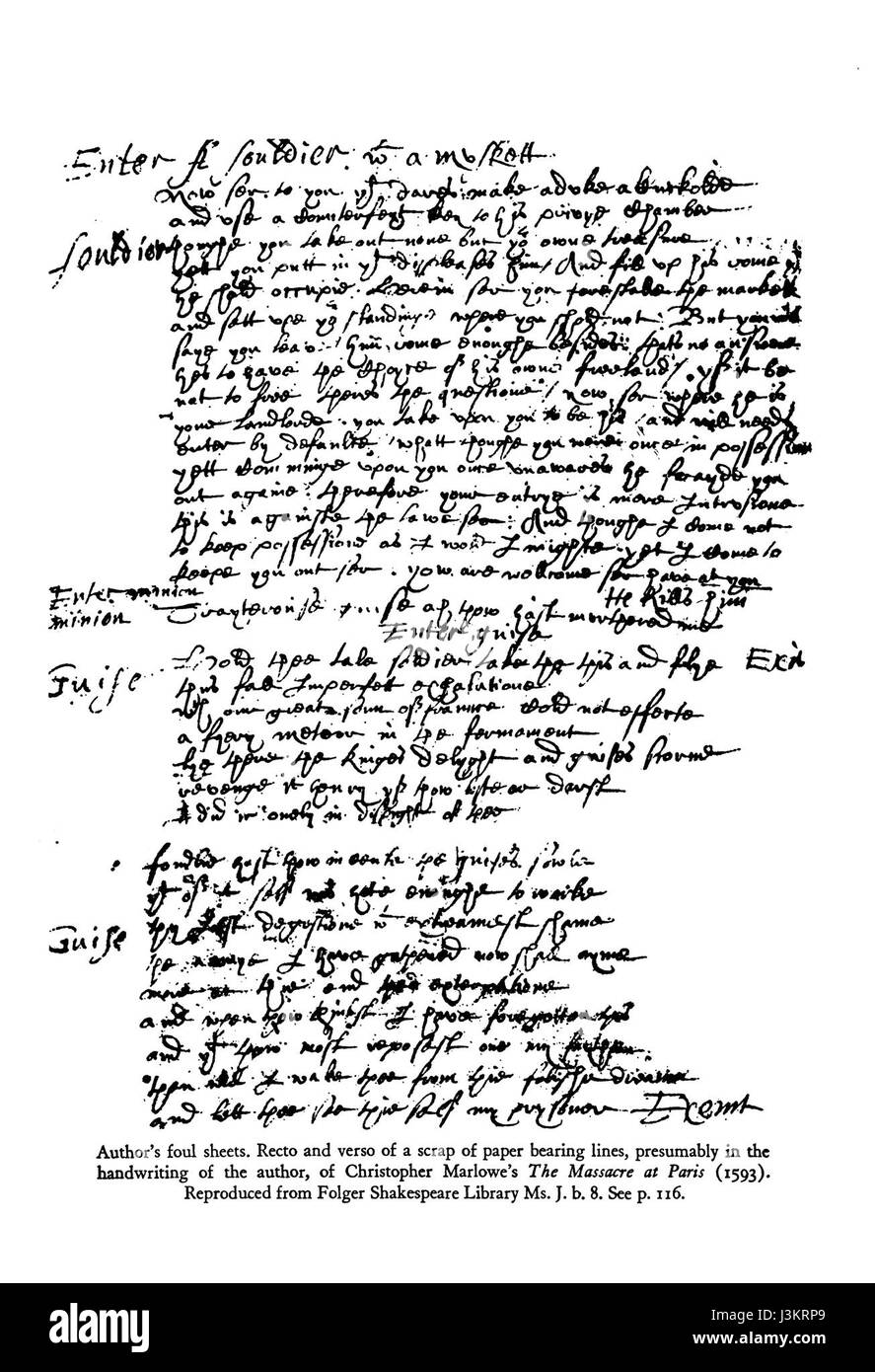 Handwriting Marlowe Massacre 1 Stock Photo Alamy