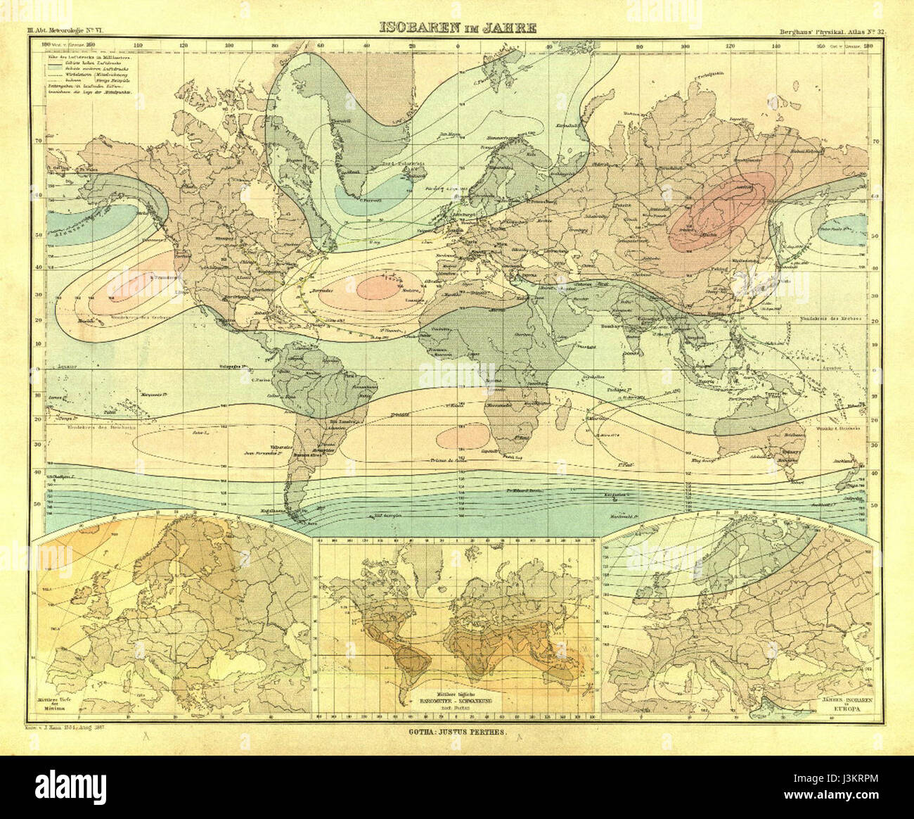 Hann Atlas der Meteorologie 6 Stock Photo