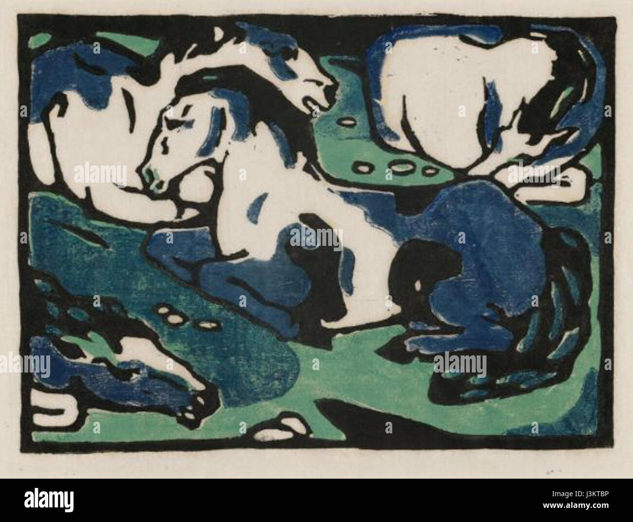 Horses Resting by Franz Marc Stock Photo - Alamy