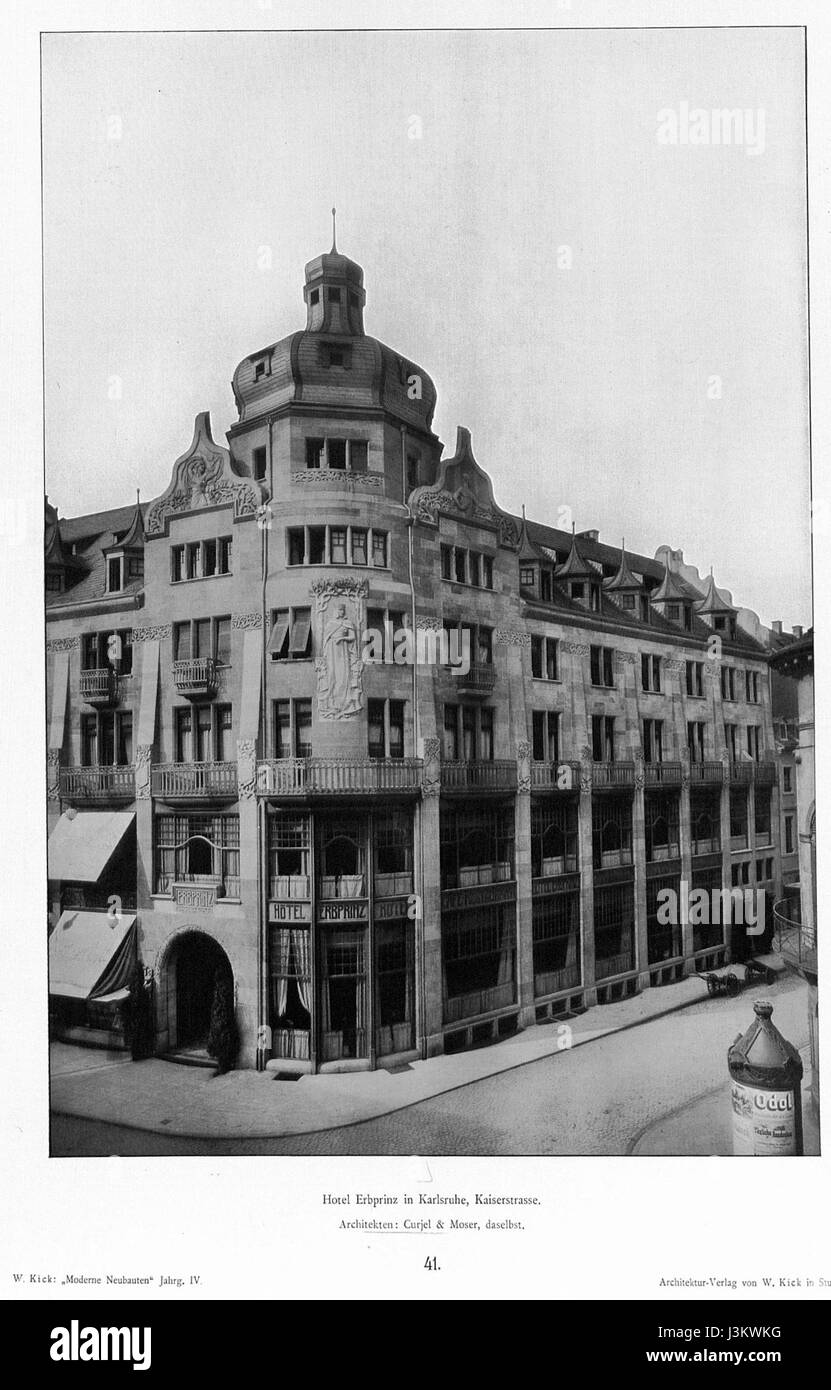 Hotel Erbprinz in Karlsruhe Kaiserstrasse Architekten Curjel & Moser Karlsruhe Stock Photo