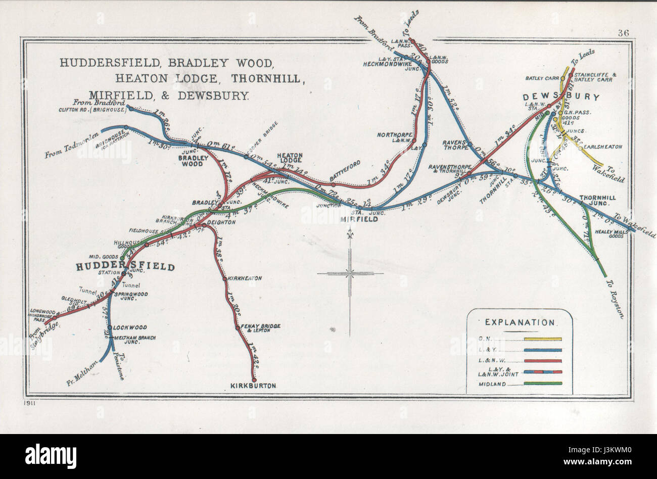 Old Maps Of Thornhill Dewsbury Map Of Huddersfield High Resolution Stock Photography And Images - Alamy