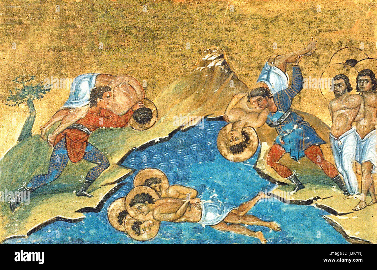 This historical reference likely refers to Hananiah, a figure from Phoenician history, alongside the biblical figure of Peter. It could be part of a religious or historical narrative. Stock Photo