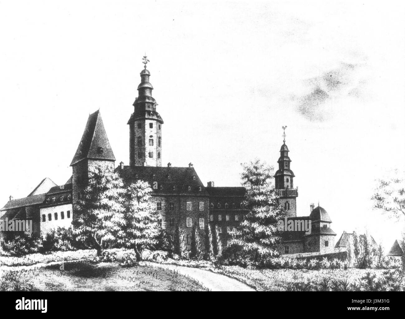 Hanau Stadtschloss (Town Palace) in Germany, with its historical significance, serves as an architectural landmark representing Hanau's cultural heritage. Stock Photo