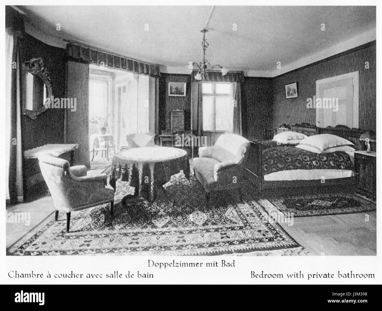 Hotel Pontresina Zimmer mit Bad Stock Photo