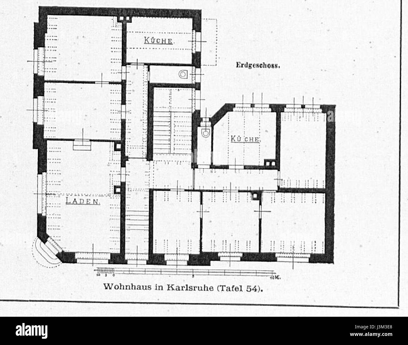 Haus in Karlsruhe, Falchestrasse Architekten Billing & Mallebrein, Karlsruhe, Tafel 54, Grundriss Stock Photo