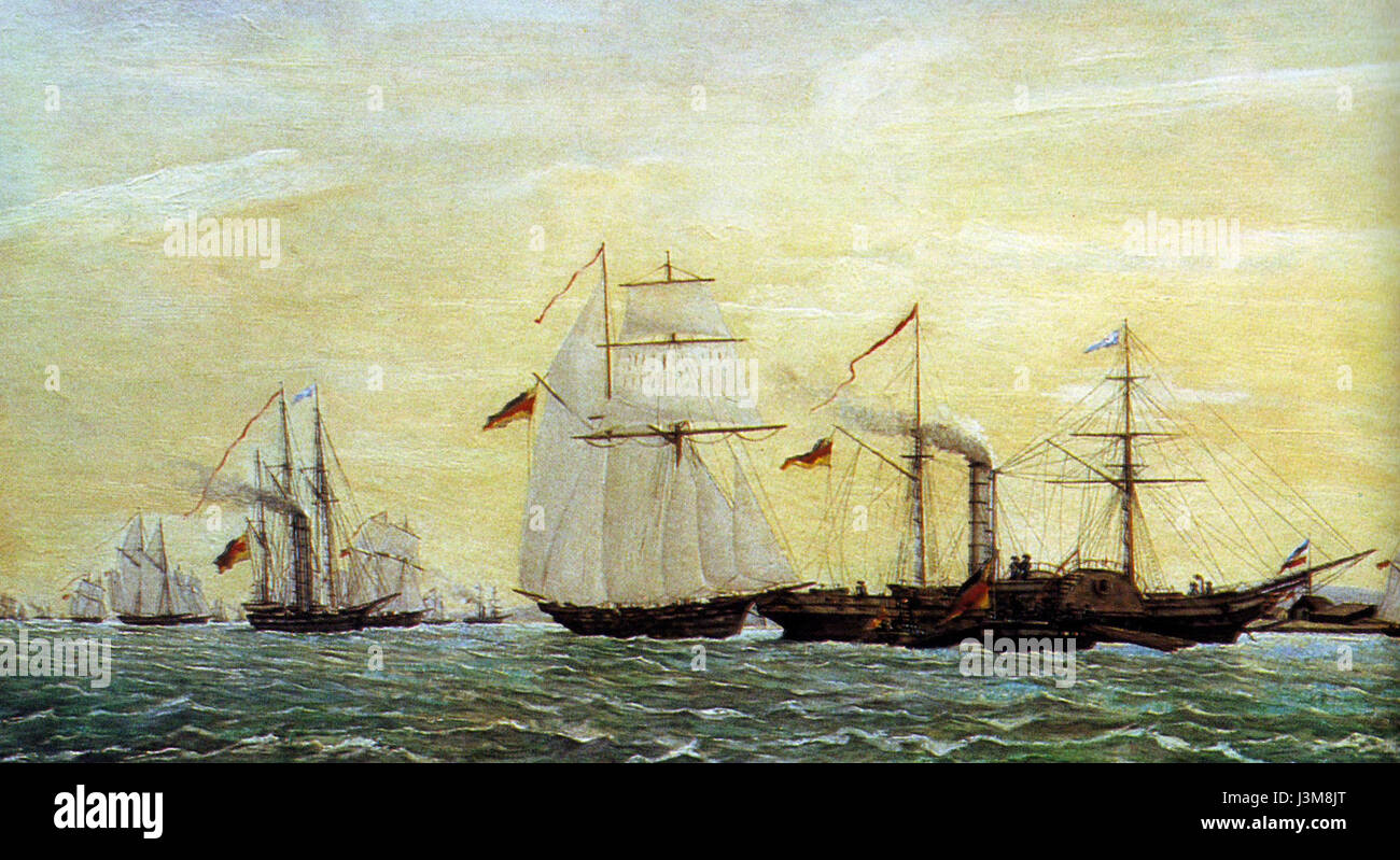 Hafen Kiel SH Flotille 1850 Stock Photo