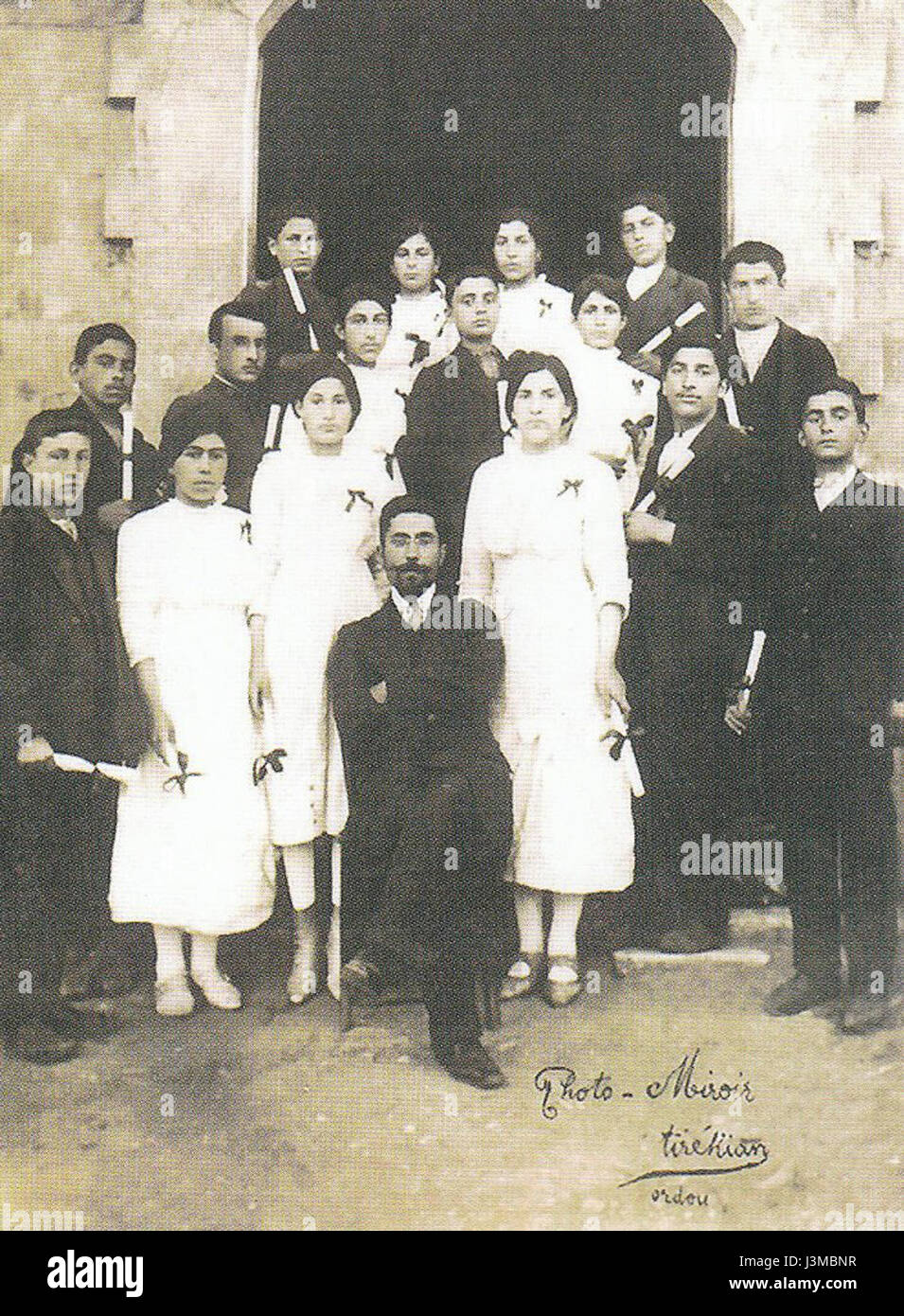 Graduates of the Movsesian National co educational Armenian school Ordu 1912 Aram Manougian Stock Photo