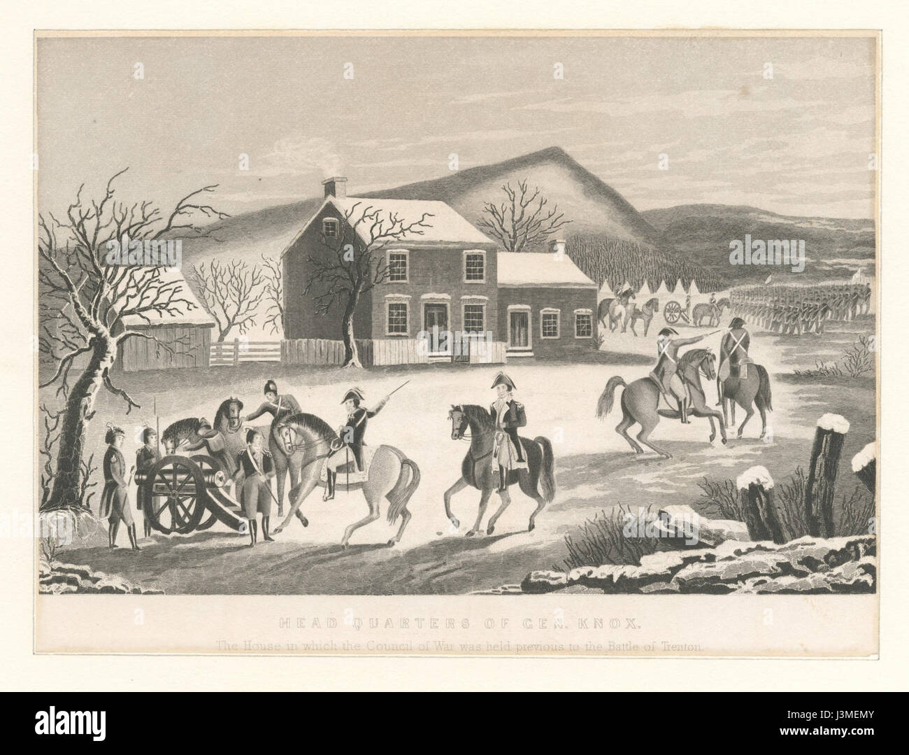 Head quarters of Gen. Knox The House in which the Council of War was held previous to the Battle of Trenton (NYPL b12610173 424273) Stock Photo