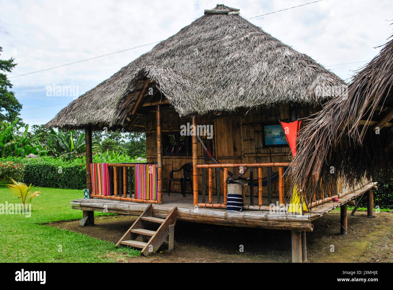 Tsachila dwelling. Tsachila community. Santo Domingo de los Tsachilas