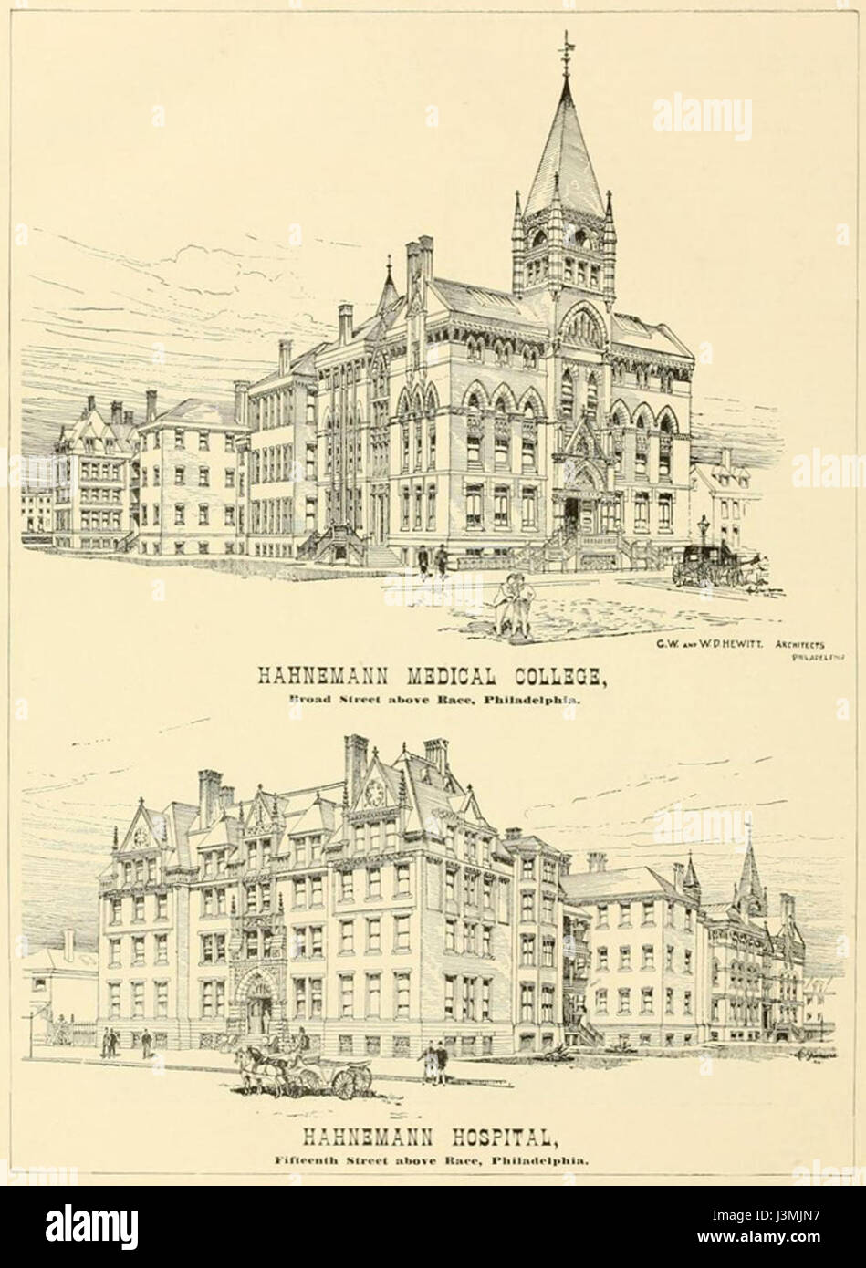 Hahnemann Phila & Popular Philadelphians 1891 p.266 Stock Photo