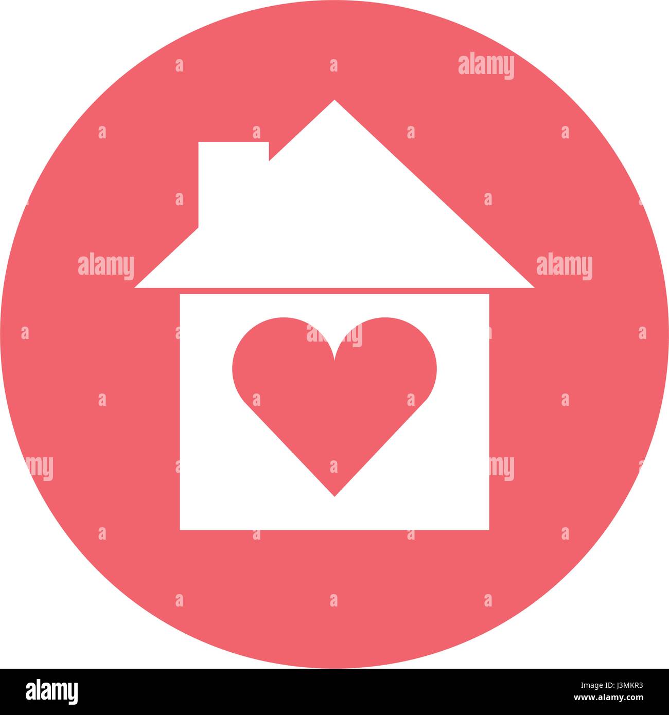 house silhouette with heart Stock Vector Image & Art - Alamy