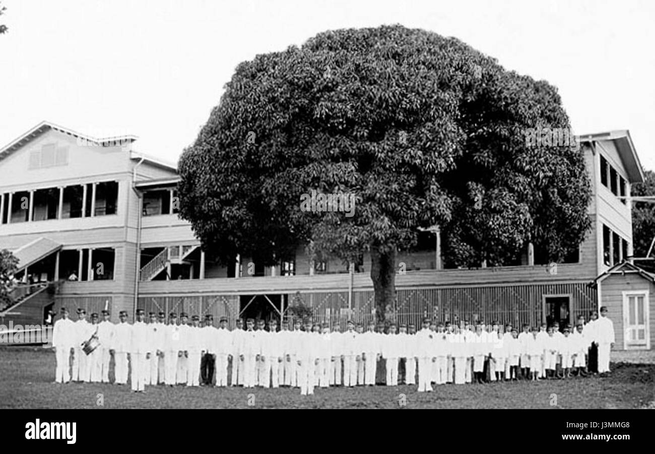 Hilo Boarding School 1909 Stock Photo