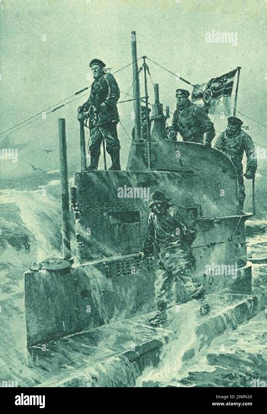 German submarine 1917 Stock Photo