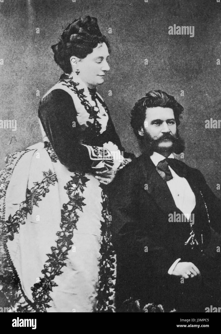 Henrietta (Jetty) treffz (1818 1878) e Johann Strauss jr. Stock Photo
