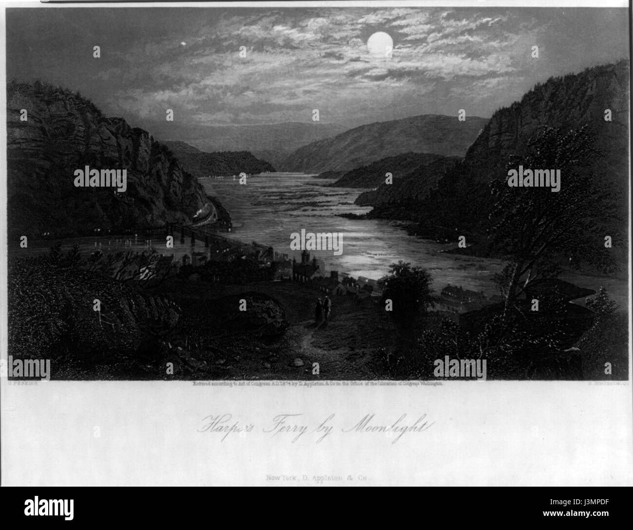 Harpers ferry by moonlight Stock Photo Alamy