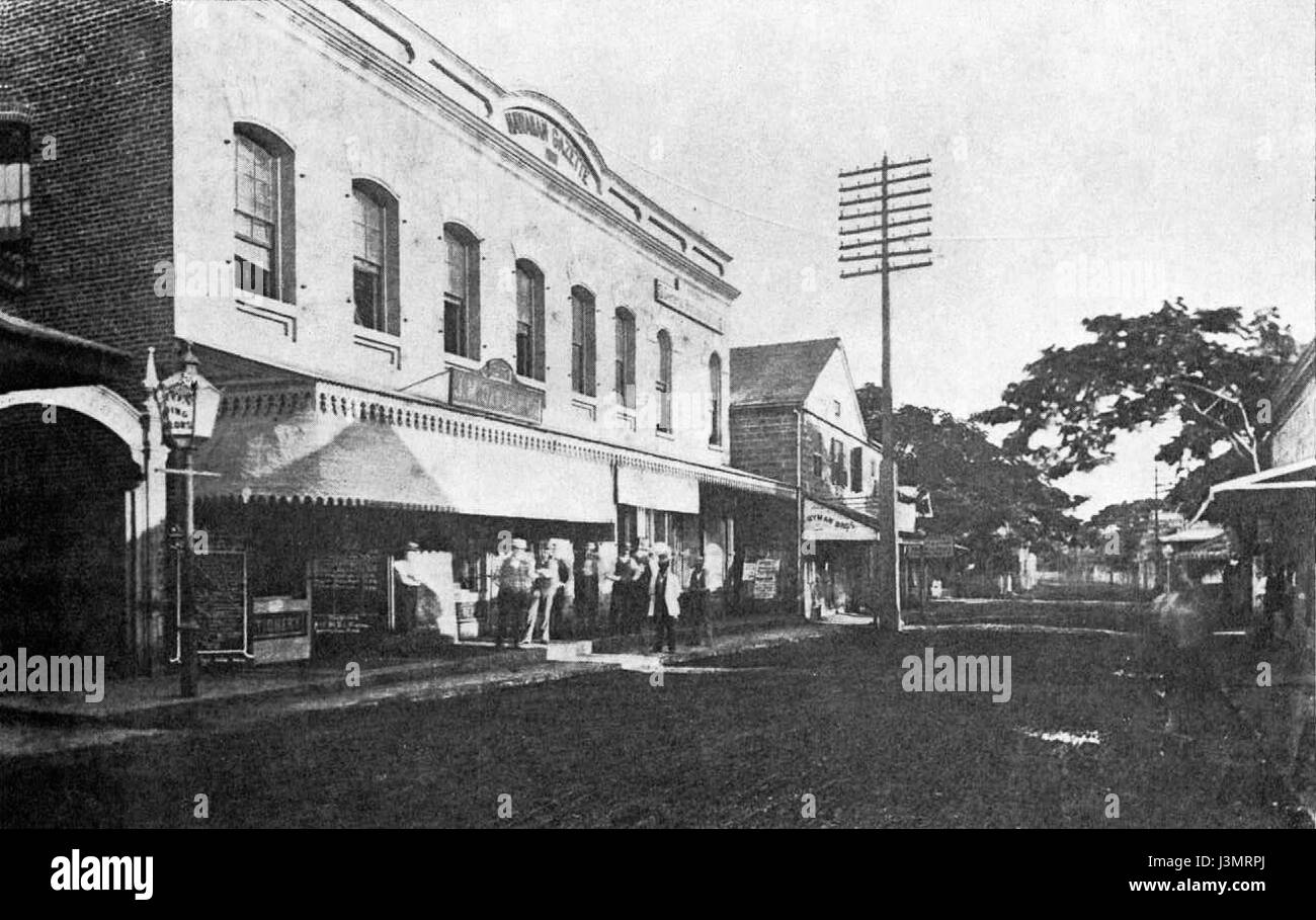 Hawaiian Gazette building 1880 Stock Photo Alamy