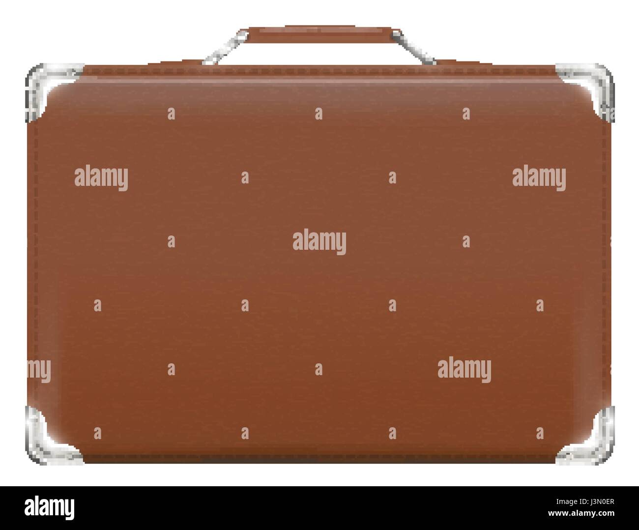 classic brown travel suitcase bag on a white background Stock Vector