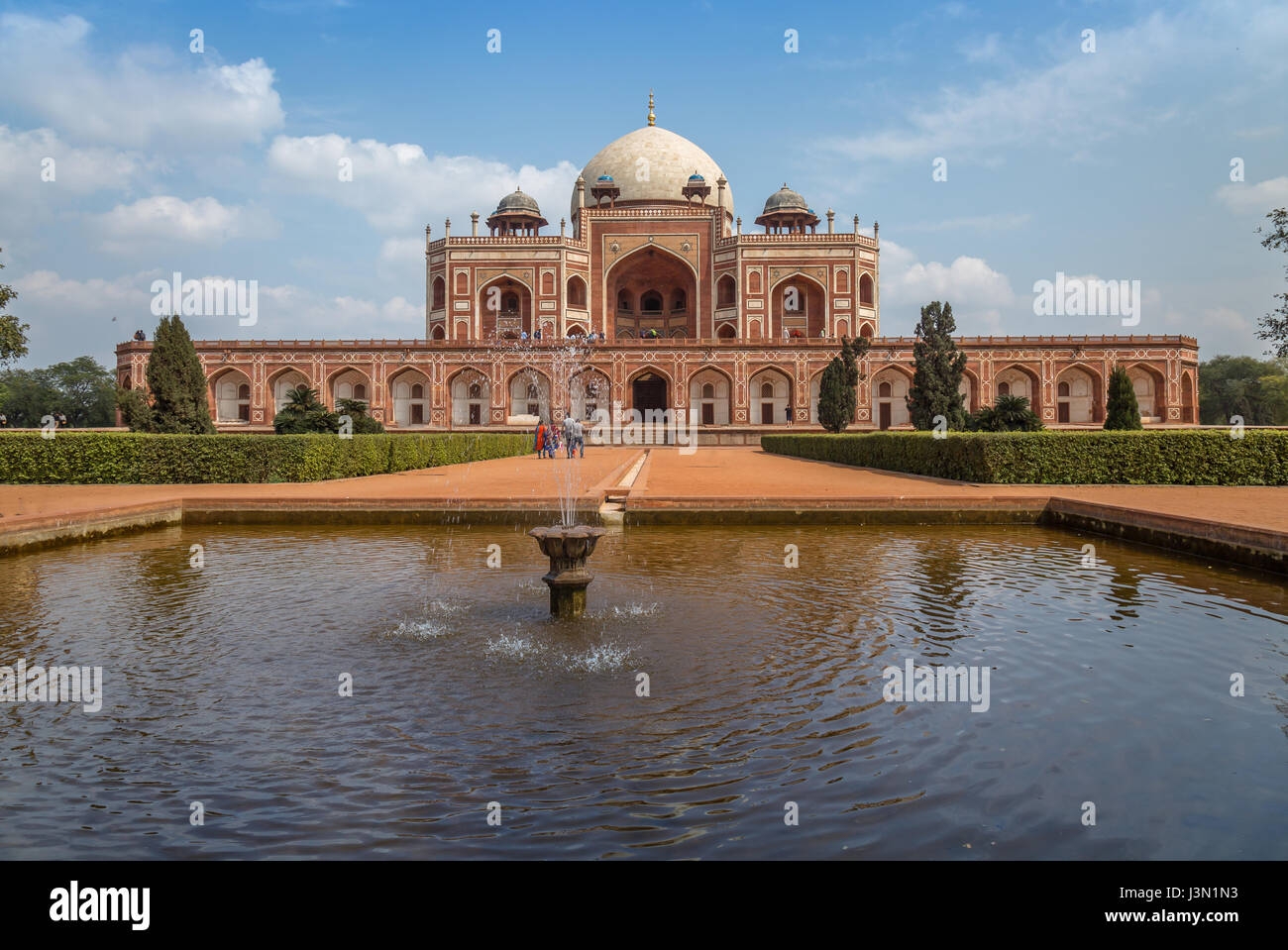 Humayun tomb in Delhi - A mughal architecture masterpiece in India designated as the UNESCO world heritage site. Stock Photo