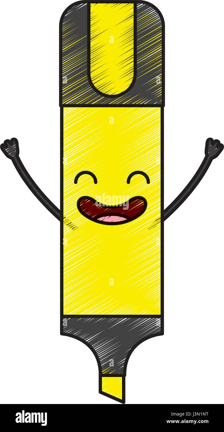 highlighter pen kawaii character Stock Vector Image & Art - Alamy