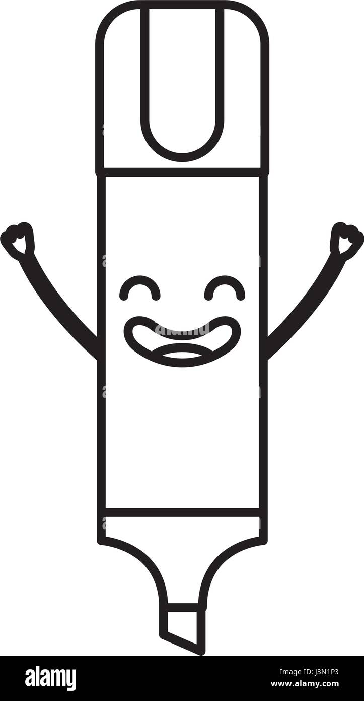 highlighter pen kawaii character Stock Vector Image & Art - Alamy