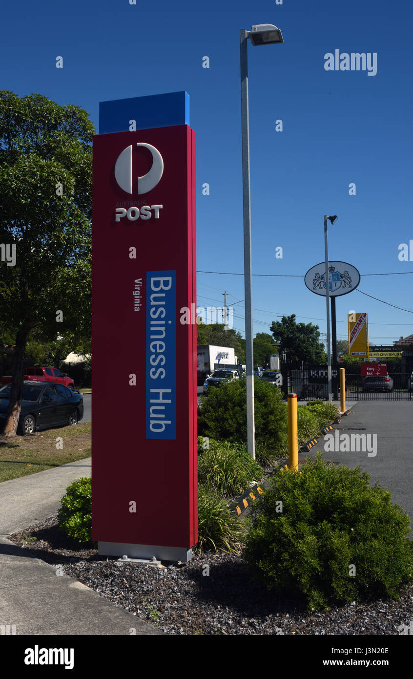 Brisbane, Australia Australia Post Business Hub sign at Virginia Stock