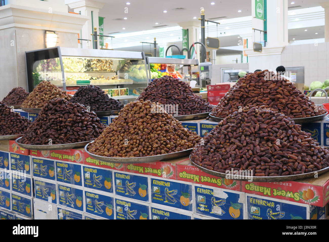 There's a good choice od fruits on a marketplace in Sharjah, Dubai