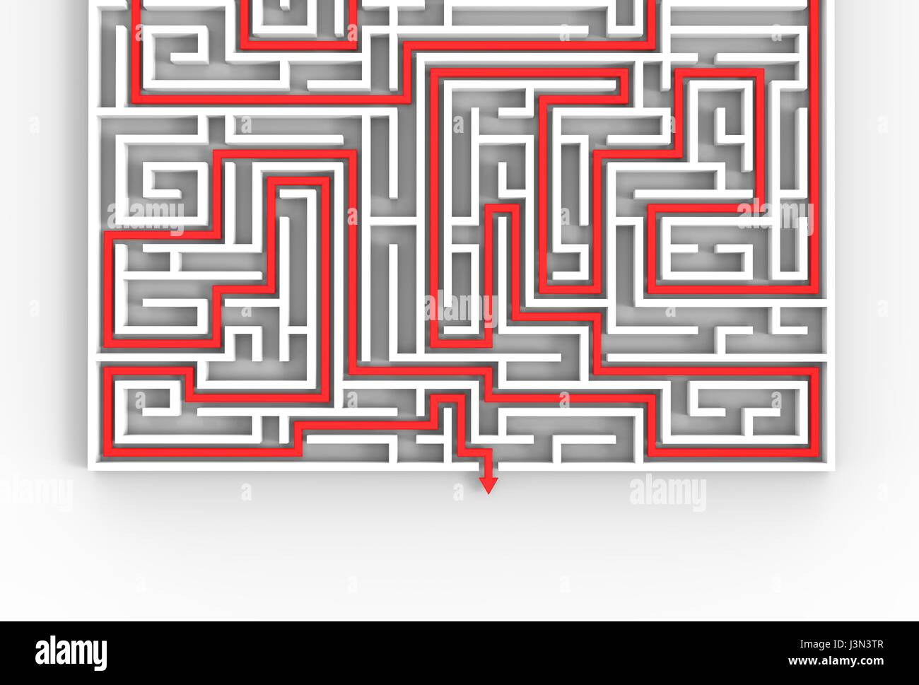 3d illusrated maze isolated on white background. 3D illustrating Stock Photo