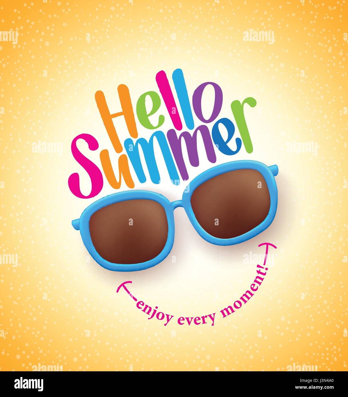 Summer Shades with Hello Summer Happy Colorful Vector Concept in Cool ...