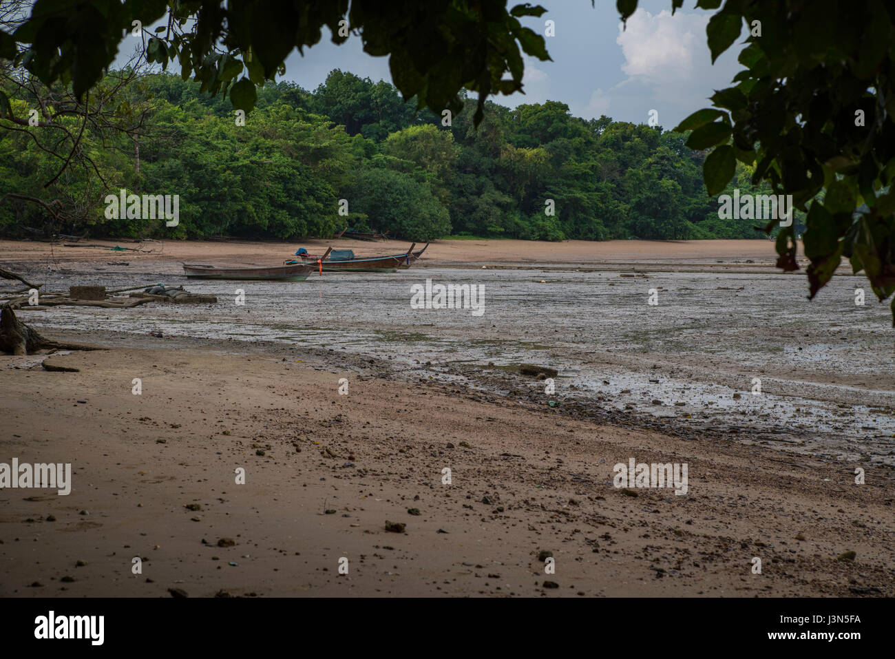 Low tide at Fossil Beach in Krabi Stock Photo