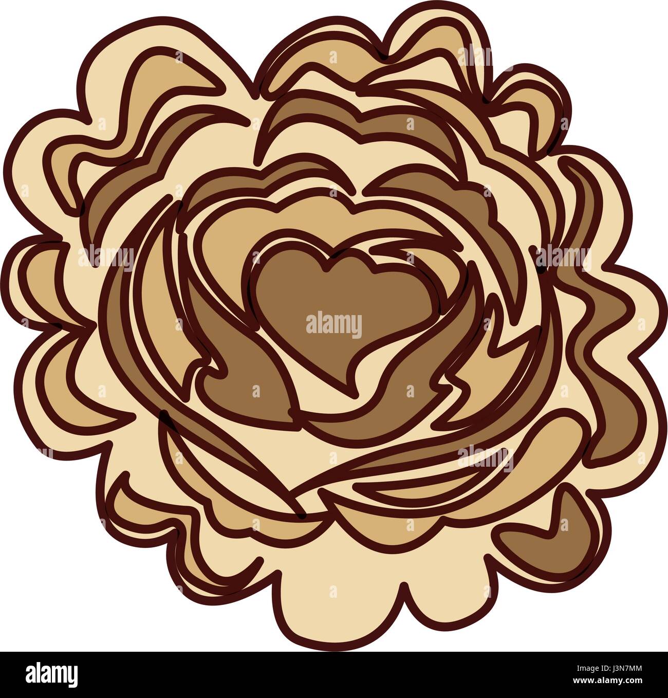 rose with heart icon Stock Vector Image & Art - Alamy