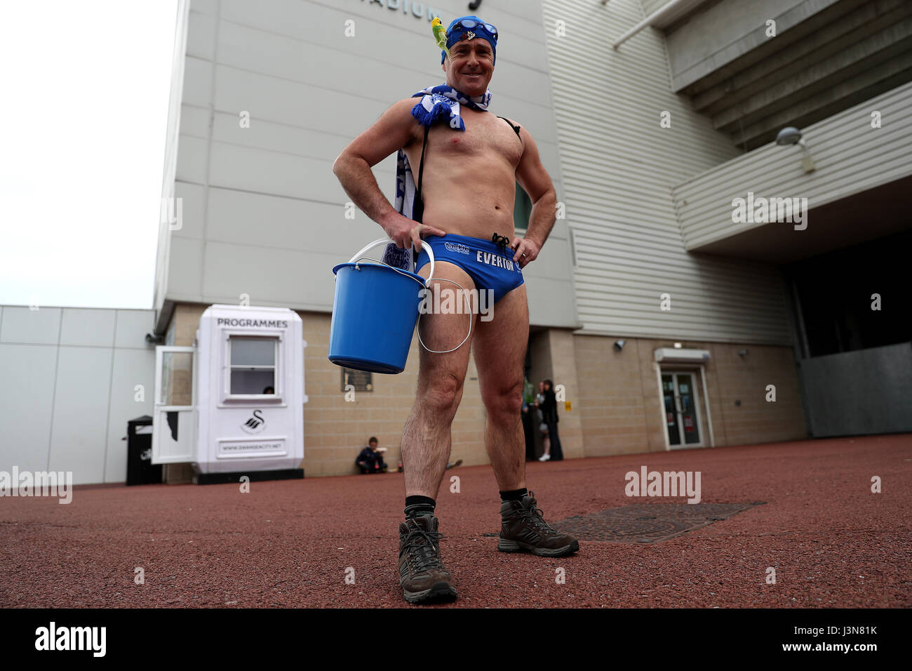 Speedo Mick before the Premier League match at the Liberty Stadium ...