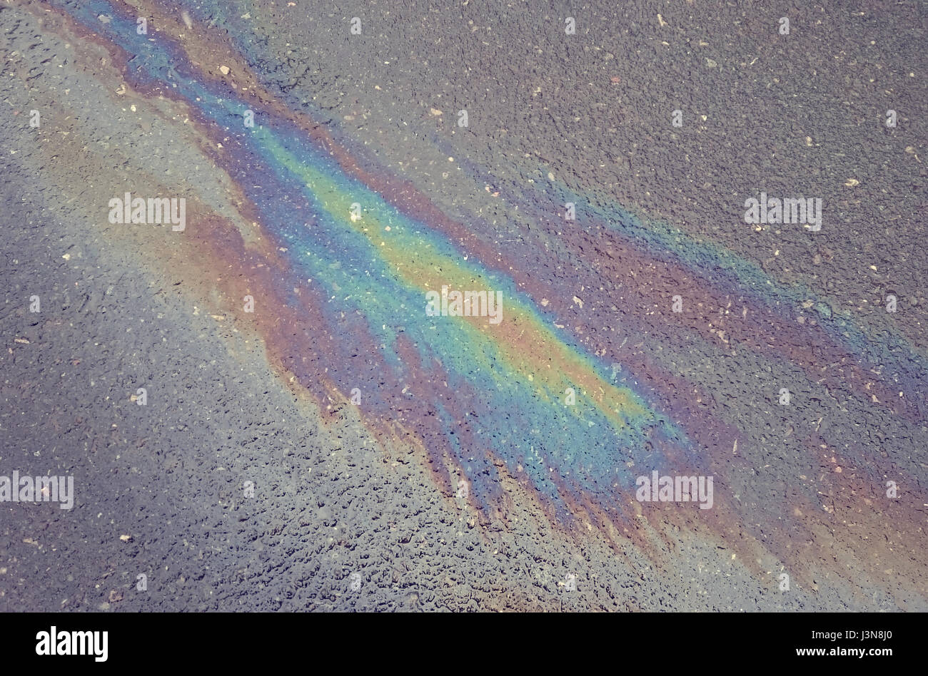 Oil spill on road Stock Photo Alamy