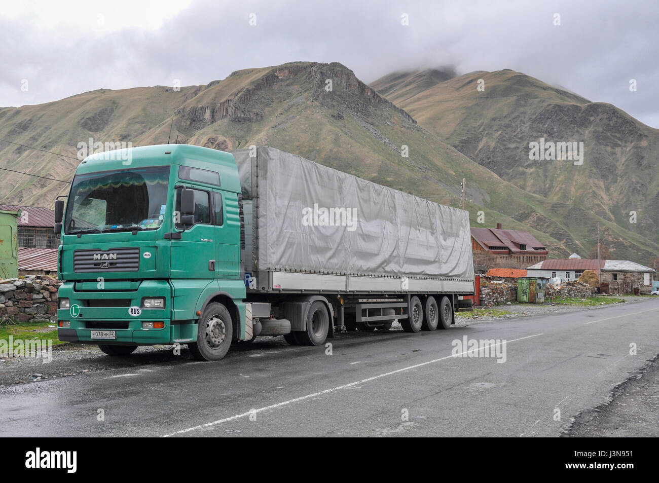 Van, Kazbegi, Stepantsminda, Mtskheta-Mtianeti region, Georgia, Caucasus Stock Photo