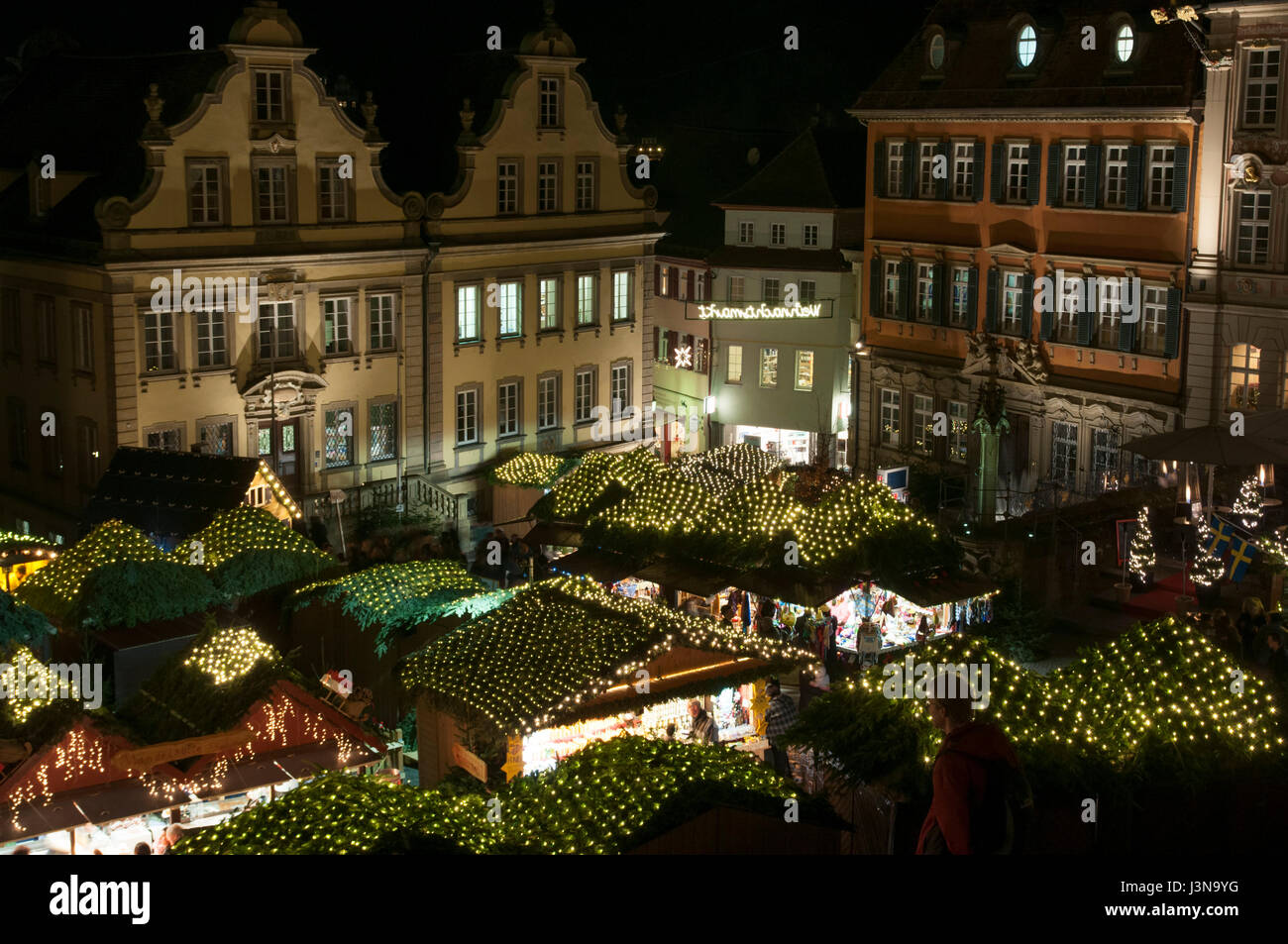 christmas market, kocher valley, Schwaebisch Hall, Hohenlohe region, Baden-Wuerttemberg, Heilbronn-Franconia, Germany Stock Photo
