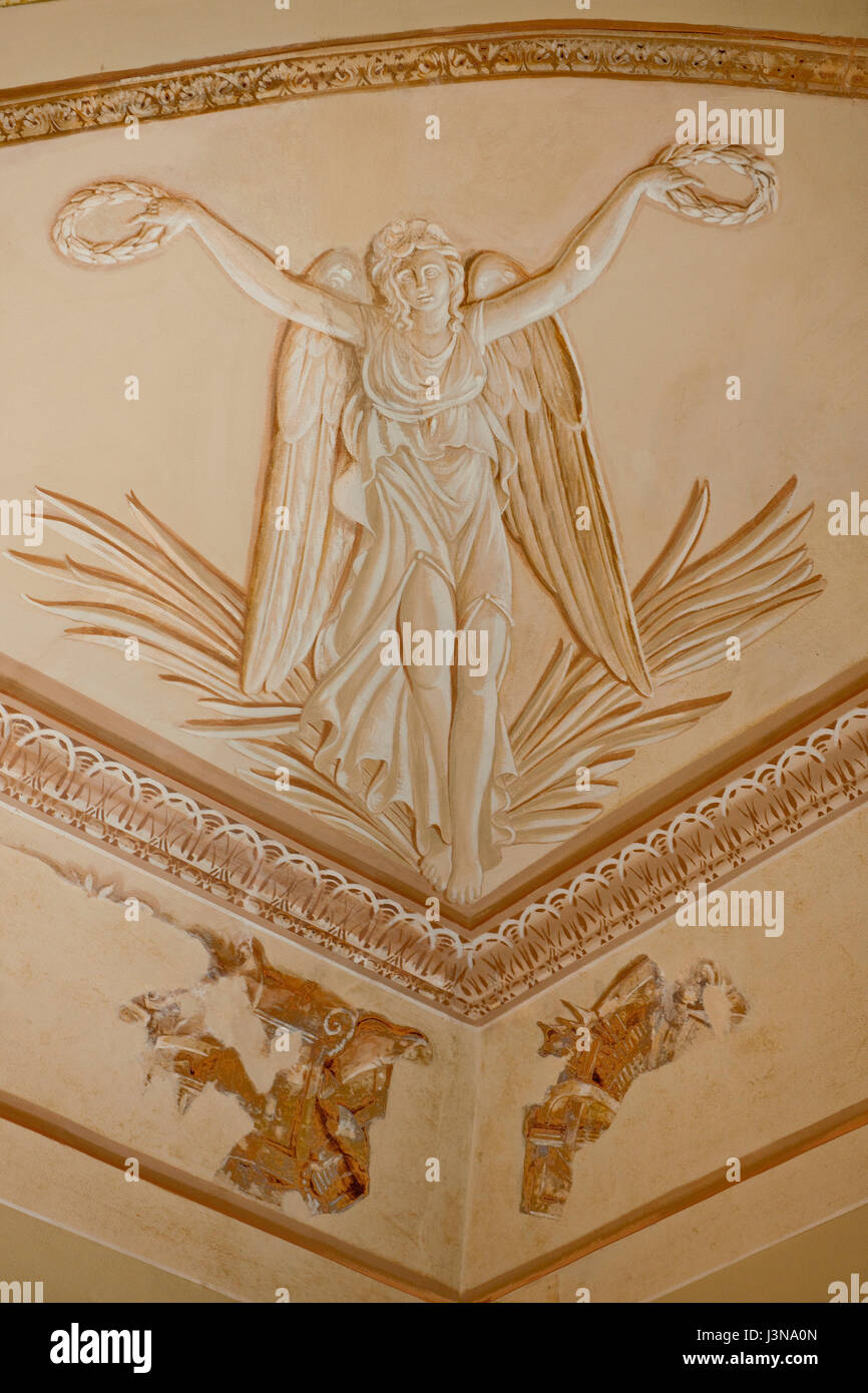 Wallpainting, fresco, Villa dei Mulini, palace of Emperor Napoleon ...