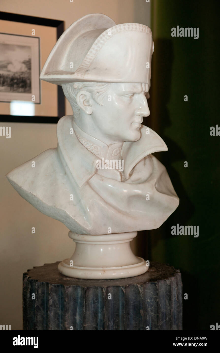 Marble bust of Emperor Napoleon, Villa dei Mulini, palace, exile house ...