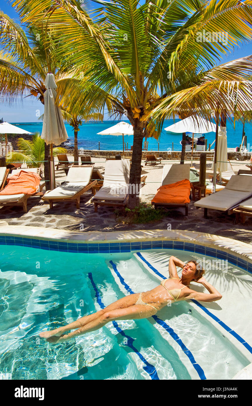 Young Woman Sunbathing In Swimming Pool Wicked Weasel Bikini