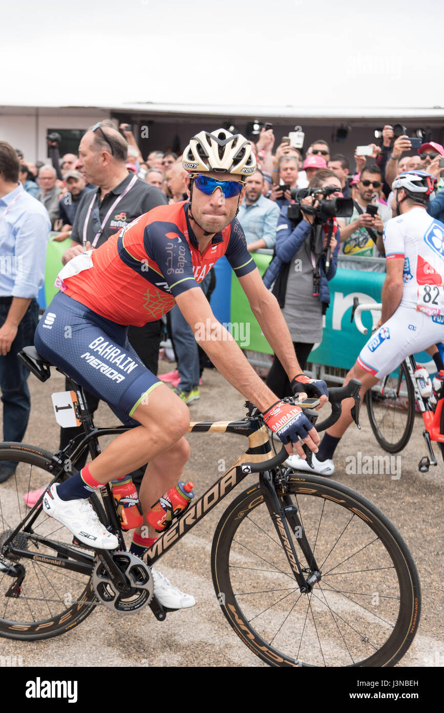 Olbia, Italy. 6th May, 2017. Vincenzo Nibali, winner of Giro d'Italia 2016  at the start