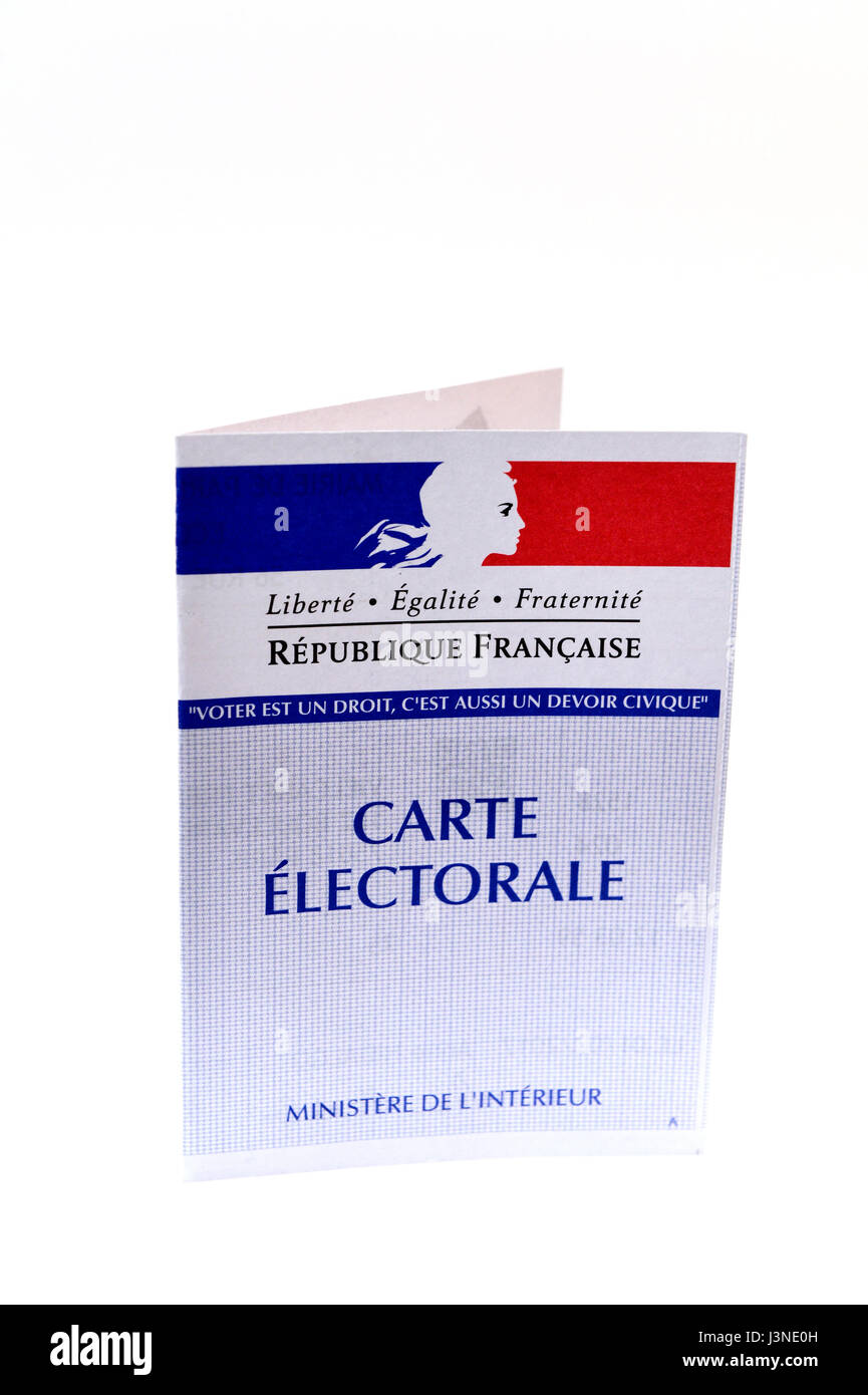 French polling card for 2017 presidential elections Stock Photo