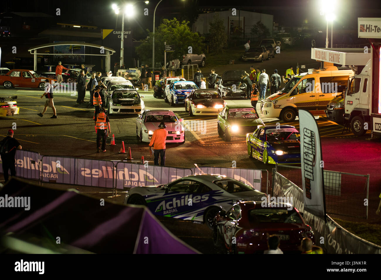 Sydney Motorsport Park, Australia. 6th May 2017.  Pro-Am competitors of Hi-Tec Drift Series grid up for qualifying. Anthony Bolack/Alamy Live News Stock Photo