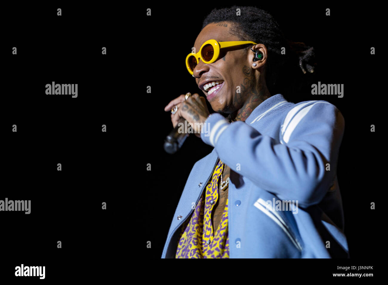 Memphis, Tennessee, USA. 6th May 2017.  Wiz Khalifa performs at the 2017 Beale Street Music Festival at Tom Lee Park on May 6, 2017 in Memphis, Tennessee. Credit: The Photo Access/Alamy Live News Stock Photo
