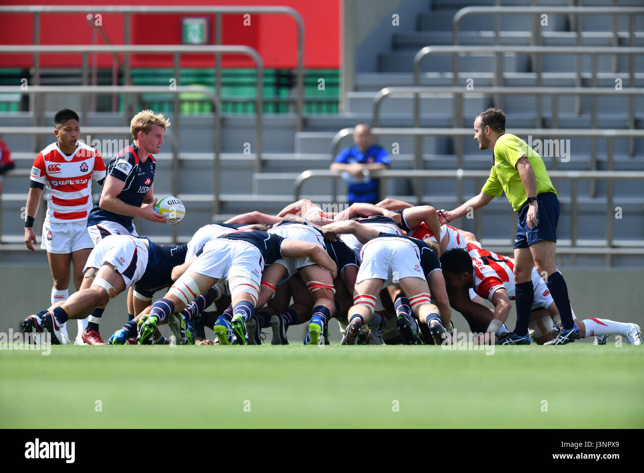 General view,  MAY 6, 2017 - Rugby :  Asia Rugby Championship 2017  match between Japan 29-17 Hong Kong  at Prince Chichibu Memorial Stadium in Tokyo, Japan.  (Photo by AFLO SPORT) Stock Photo