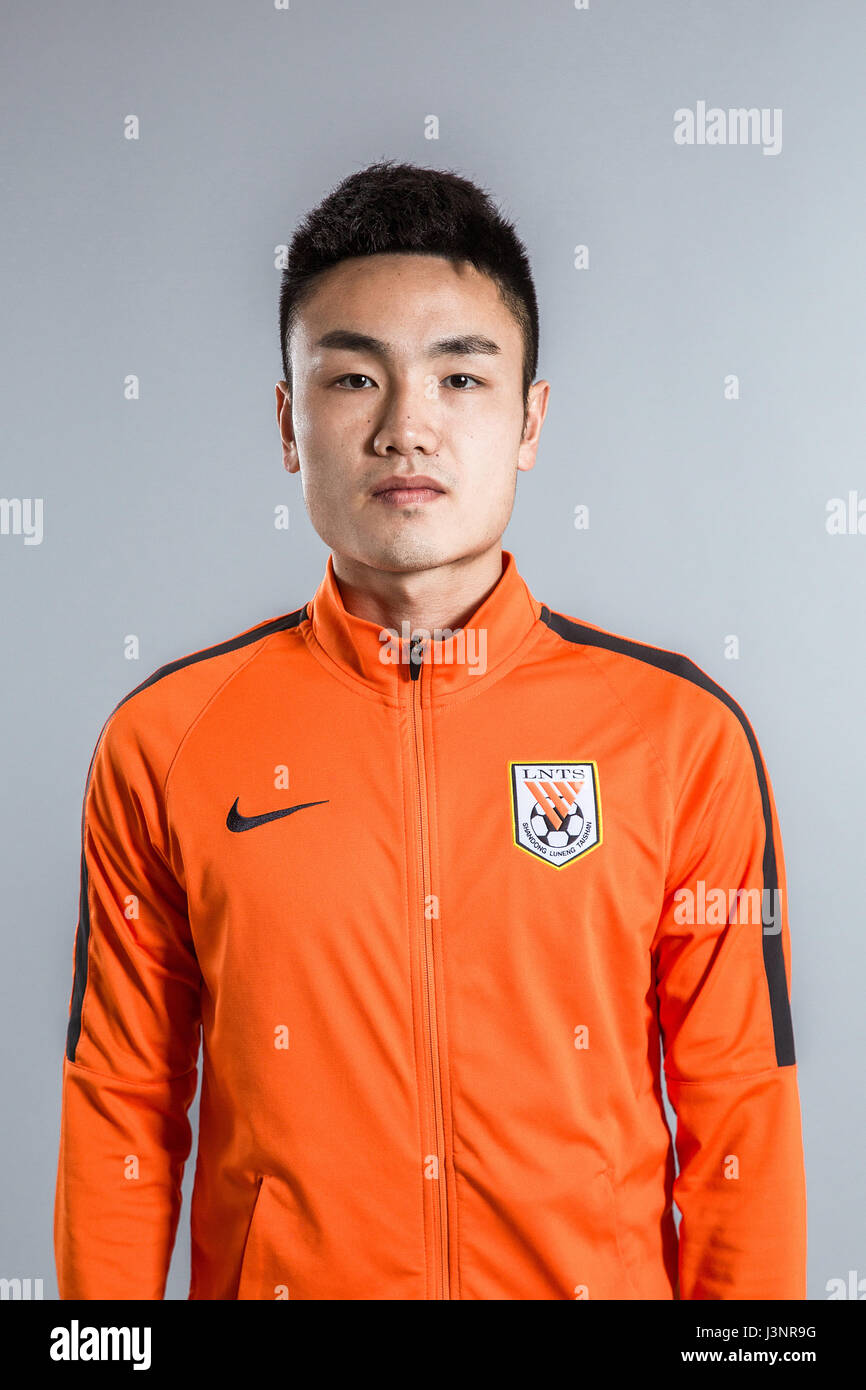 Portrait of Chinese soccer player Chen Zhechao of Shandong Luneng