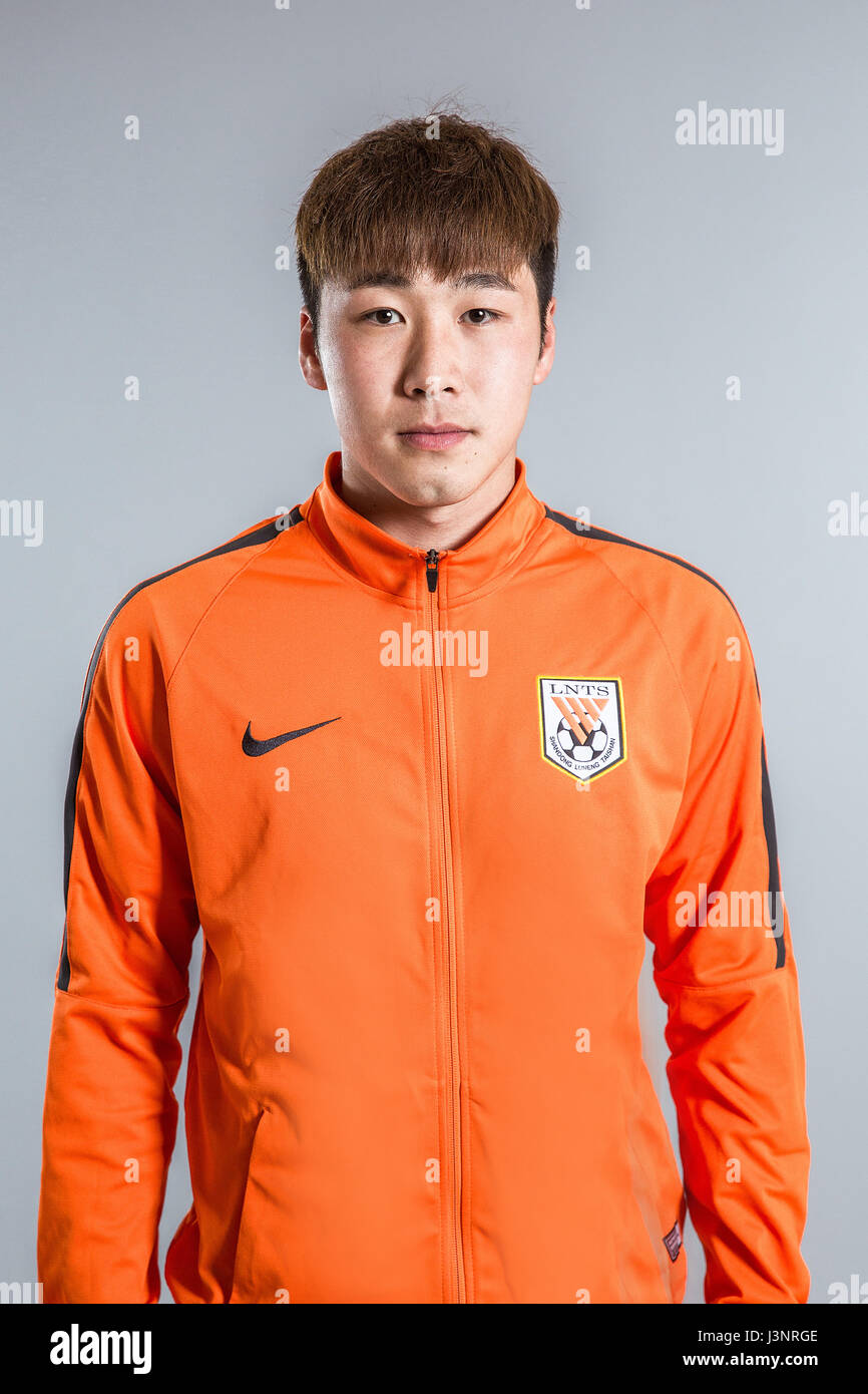Portrait of Chinese soccer player Zhou Yuchen of Shandong Luneng ...