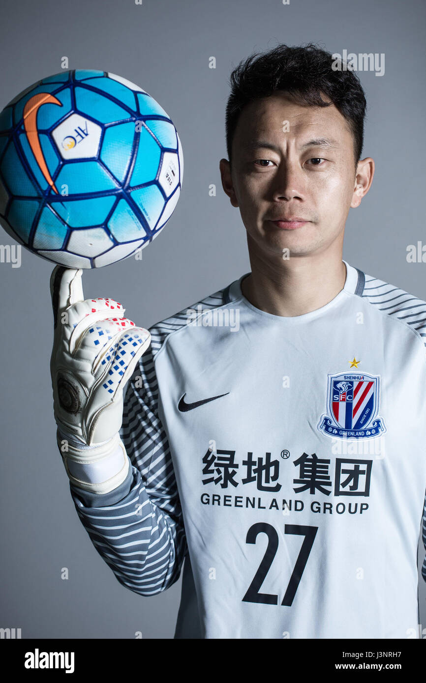 Portrait of Chinese soccer player Li Shuai of Shanghai Greenland ...