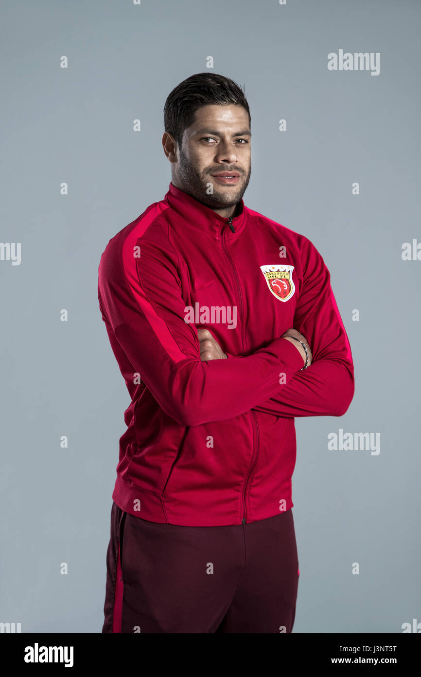Portrait of Brazilian soccer player Givanildo Vieira de Sousa, better known as Hulk, of Shanghai SIPG F.C. for the 2017 Chinese Football Association Super League, in Shanghai, China, 15 February 2017. Stock Photo