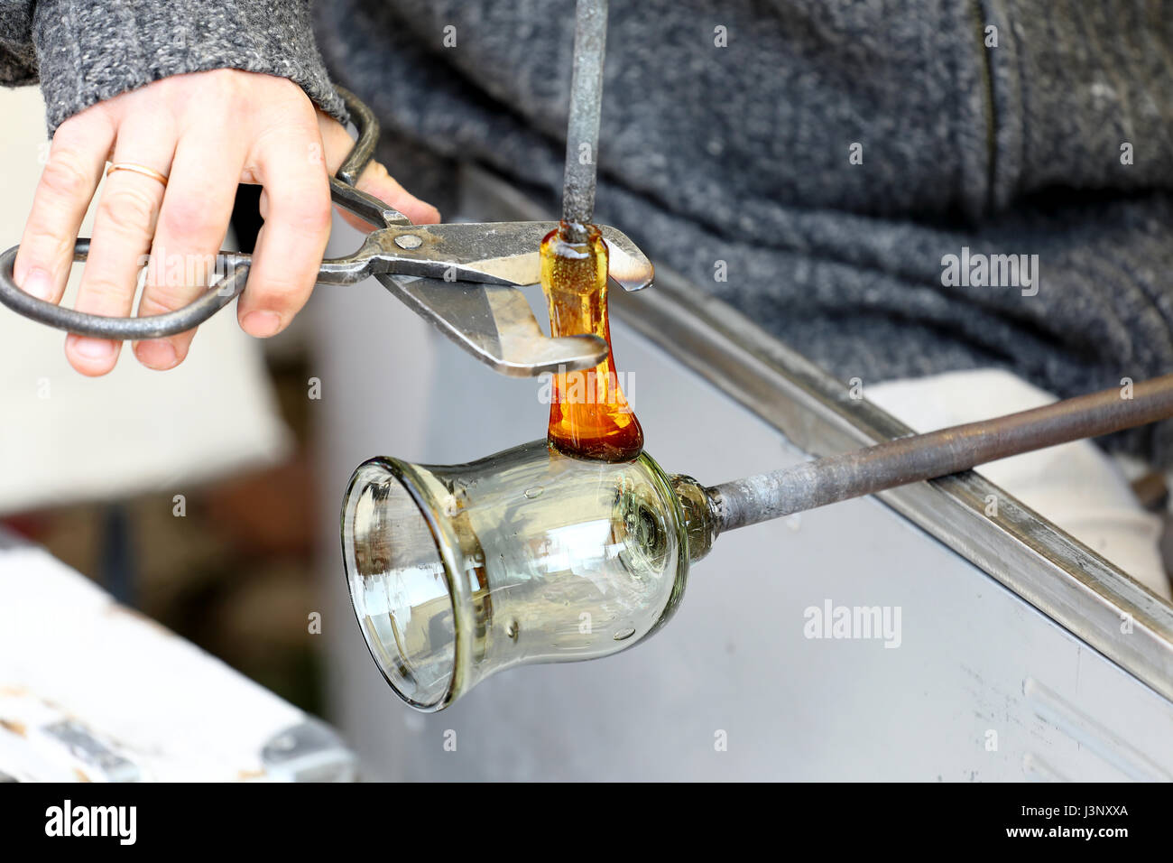A Glass Blower Making a Beautiful Glass Stock Photo Alamy